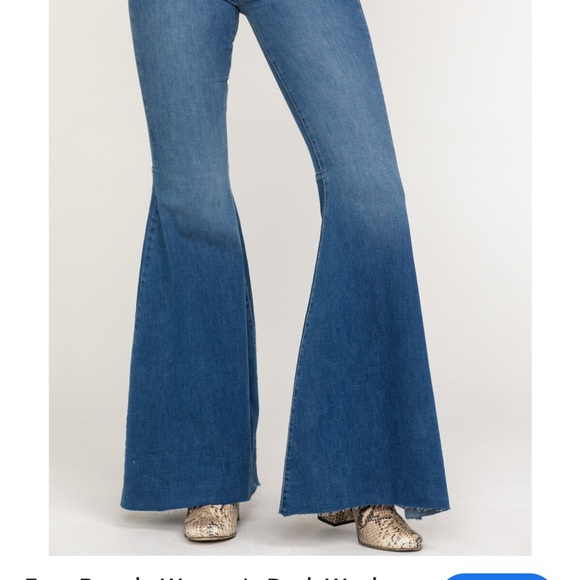 FREE PEOPLE womans Dark Wash High Rise Just Float On Flare Jeans stretchy 27 - Picture 4 of 4